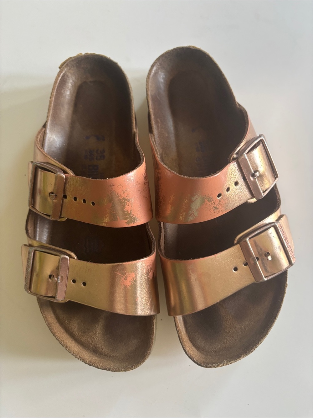 Birkenstock rose gold classic sandals
